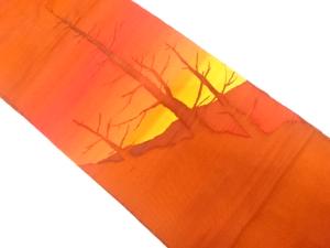 木立ち模様織り出し　名古屋帯